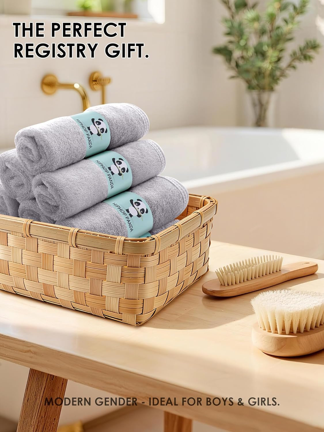 Baby Wash Clothes, Rayon Made from Bamboo - 2 Layer Ultra Soft Absorbent Washcloths for Boy - Newborn Face Towel - Makeup Remove Washcloths for Delicate Skin - (Gray, 6 Pack)